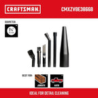 CMXZVBE38668 1-1/4 in. 6-Piece Micro-Cleaning Vac Attachment Kit | Industrial-Grade Shop Vacuum Accessories for Intricate and Detail Cleaning, Fits 1-1/4 in. Hose Diameter