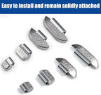100Pcs P Type Uncoated Lead Clip on Wheel Weights Assortment, 0.25oz, 0.5oz, 0.75oz, 1.0oz, 25Pcs for Each Style,Used for Passenger Cars, Light Trucks, SUVs, Vans, and Full-Size Pickups
