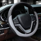 Microfiber Leather Steering Wheel Cover Large-Size for F150 F250 F350 Ram 4Runner Tacoma Tundra Range Rover Model S X with 15 1/2 inches-16 inches Outer Diameter-Gray