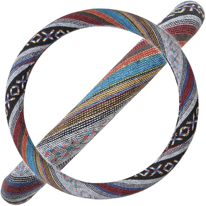 Blue Woven Saddle Blanket Steering Wheel Cover for Cars SUV Van Truck Auto - Driver Grip 15 inch