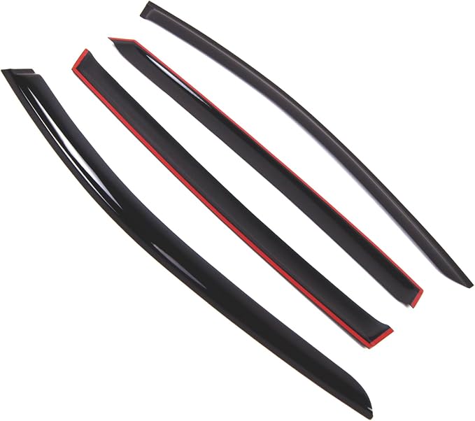 WD2-731B Dark Smoke 4 Pcs Set Window Visor (Outside Mount) Deflector Rain Guard Compatible with 2011-2013 Mercedes-Benz R320 R350 R500 R63