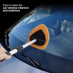 Windshield Cleaner Tool 22.5" L - Car Interior&Exterior Window Cleaning Kit with Extendable Handle&4 Microfiber Pads and Thick Large Wash Sponge,Auto Glass Wiper Brush Kit for Cars Home (7pcs Orange)