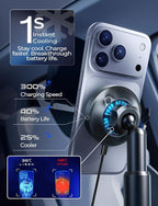 for Qi2.2 25W MagSafe Car Mount Charger Cup Holder Mount, [Designed for iPhone] Cooling Magnetic Wireless Car Charger, Cup Holder Phone Holders 25W for iPhone 17 16, 15W for iPhone 15 14 13 12
