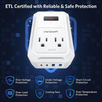 200W Car Power Inverter DC 12V to 110V AC Inverter with PD 65W/30W USB C & 2 QC 18W USB Ports & 2 AC Outlets,Car Pluɡ Adapter Outlet for Laptop/Phone/Road Trip