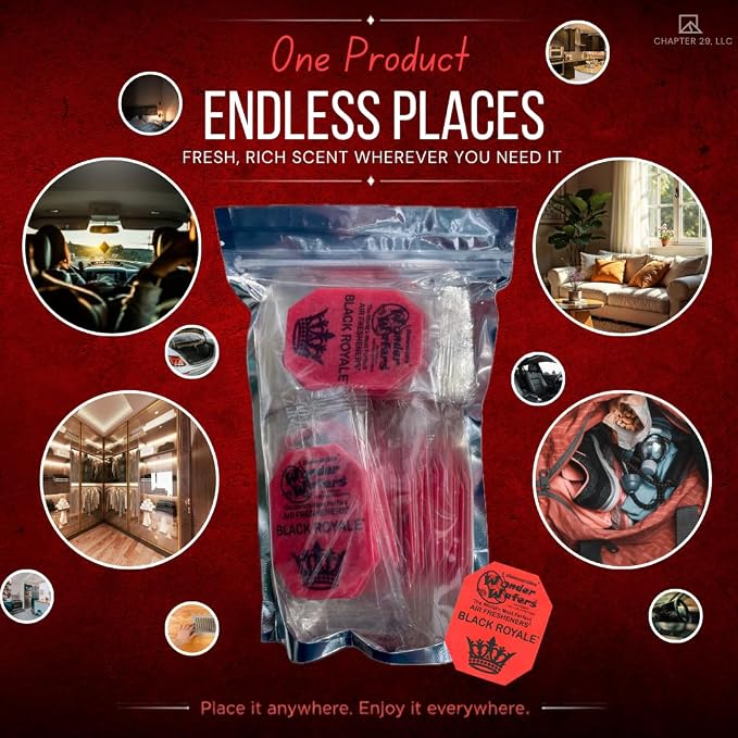 Wonder Wafers 75 Count Air Fresheners Individually Wrapped, Black Royale Fragrance