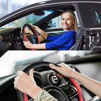 Steering Wheel Cover, Anti Slip Breathable Comfort PU Imitation Leather Cute Car Accessories for Women Girl, Universal Protector in All Season 15 inch Fit Most Car(Red)