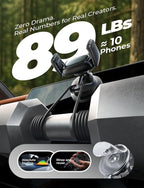 Suction Phone Mount for Car, [Ultra Suction & 95% Cases Friendly] Car Phone Holder Mount Vacuum Dashboard Phone Holder, Car Cell Phone Holder for iPhone 17 16 15 14 Pro Max Air Galaxy S26 S25