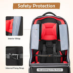 Padded Car Seat Travel Bag for Airplane, Gate Check Carseat Backpack for Air Travel, Baby Travel Essentials for Flying, Car Seat Stroage Cover Bag (All Black)