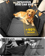 Back Seat Extender for Dogs, Waterproof Dog Car Seat Cover for Back Seat with Hard Bottom, Upgraded Material, Anti Scratch, Easy to Use and Clean, Holds 420lbs