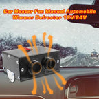 Car Heater - Windshield De-Icers Car Defogger 24V 500W Car Heater 2 in 1 Portable Car Heaters and Cooling Fan with Purification for Winter 2 Holes