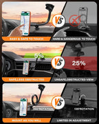 for Magsafe Car Phone Mount 14-Inch Gooseneck Long Arm Extension, Universal Windshield Dashboard Industrial-Strength Suction Cup Car Phone Holder with Strong Magnets (2026 Upgraded for Magsafe)