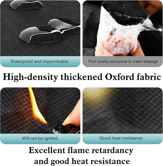 Car Windshield Sun Shade, Thickened 2-in-1 Car Sun Shade & Snow Shield, All-Season Windshield Cover with Reflective Strips and Rearview Mirror Protectors, Universal for Most Cars (Black)