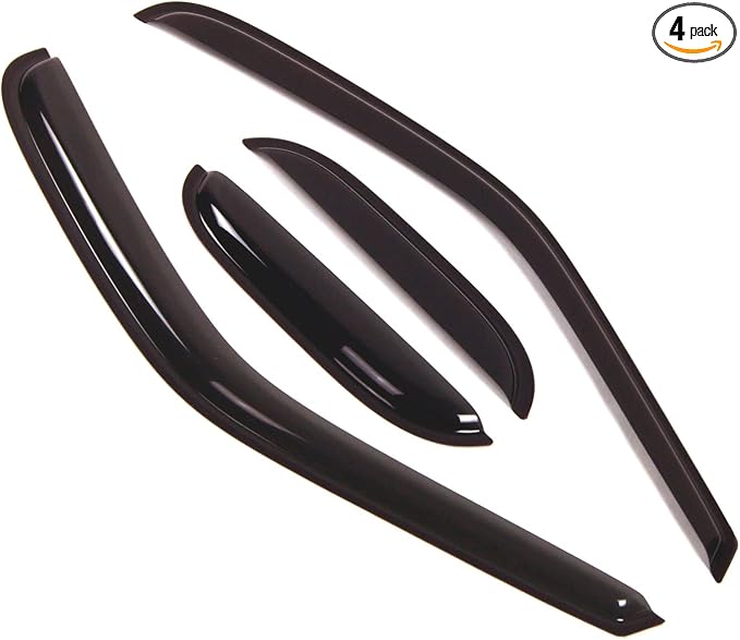 Outside Mount Window Vent Visors Rain Guards Compatible with Ford F-150 SuperCab 1997-2003 | Side Window Wind Deflectors Rain Shields | Smoke Tinted, 4 Pcs Set, DGWV-163
