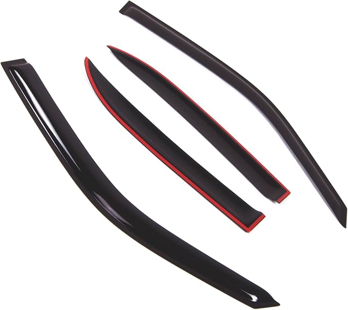 WD2-695 Dark Smoke 4 Pcs Set Window Visor (Outside Mount) Deflector Rain Guard Compatible with 1990-1996 Infiniti Q45