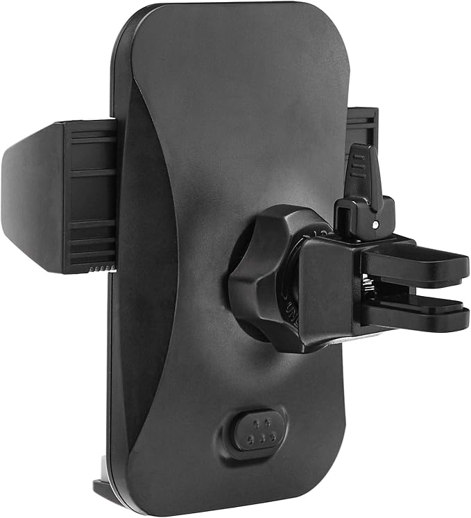 Universal Portable Smartphone Holder for Car, Air Vent Mount, 360° Rotation, Easy to Install, One-Handed Release, Adjustable and Secure, Grey