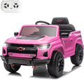 Licensed Chevrolet Colorado Electric Car for Kids, 12V Ride on Toys for Toddlers with Remote Control, Battery Powered Electric Car Ride On Vehicle w/Bluetooth, Soft Start, LED Lights - Pink