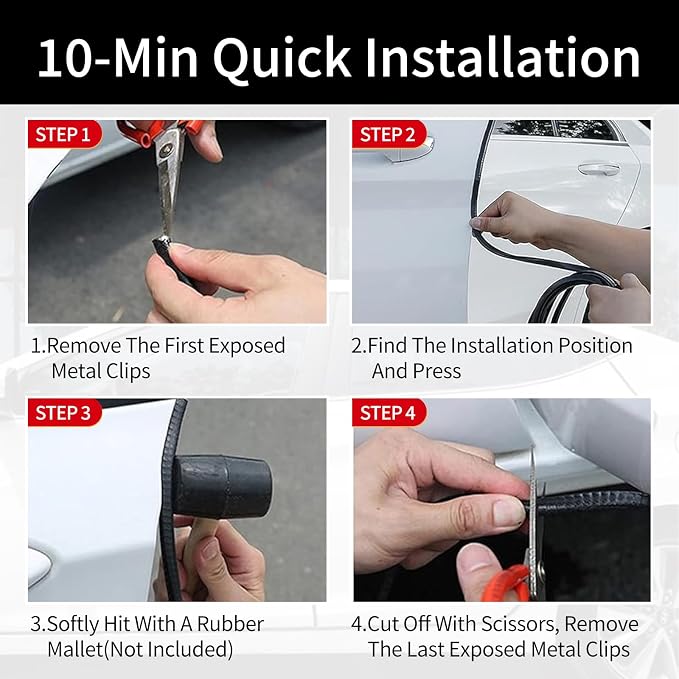 Car Door Edge Guards, 16Ft Rubber Seal Car Door Edge Trim, U Shape Door Edge Protector Guard, Aluminum Weather Proofing Automotive Door Edge Molding, Protection for Most Cars (Grey)
