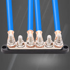 350A Bus Bar 12V Marine 6 x 3/8" (M10) Terminal Studs 12V-48V Power Distribution Block with Cover,with 4PCS Battery Lugs and 4PCS Heat Shrink Tubing Busbar for Boat Automotive Car