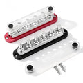 600A Bus Bar 12V Power Distribution Block with 3/8" Studs,Marine Battery Bus Bar Terminal Block Positive & Negative for Automotive Car Boat Solar System (600A 6 x 3/8" Terminal Studs)