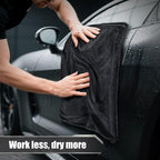 24"x36" Twisted Loop Car Drying Towel, 1400GSM, Streak Free, Lint Free, Reusable, Double Sided Super Absorbent, Car Accessories, Microfiber Cleaning Cloth for Car, Truck, SUV