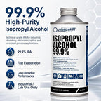 99.9% Isopropyl Alcohol (IPA) – High-Purity Technical Grade Alcohol for Industrial & Laboratory Use, Fast Evaporating, Low-Residue Formula – 13.5 fl oz (400 mL), Single Pack