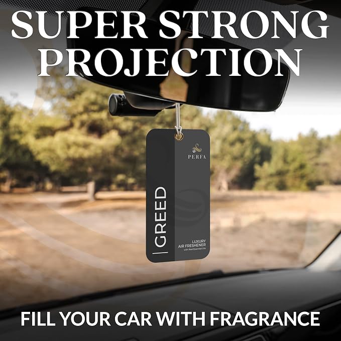 Greed Disposable Card Freshener for Men | Car Scents Air Freshener with Greed Fragrance | Strong Car Perfume Air Freshener with Odor Eliminating Technology | By