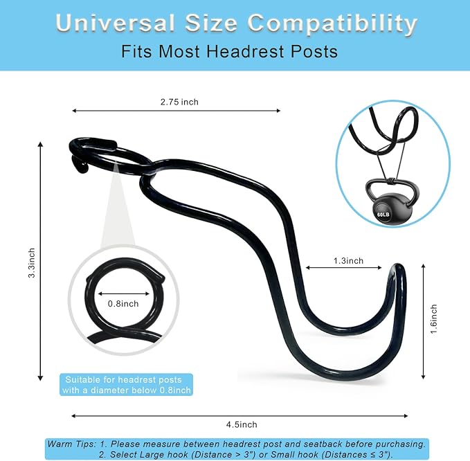 Car Hook for Purses and Bags 4 Pack Headrest Hangers (4 * Small Size) | Hard Hat Hanging Holder for Truck Car Backseat Storage Stuff for Women Automotive Necessities Accessories New Driver Gifts