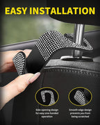 4 Pack Blink Diamond Car Seat Headrest Hooks Crystal Rhinestone Car Purse Holder Universal Interior Accessories for Handbags, Water Bottles, Coats, Umbrellas, White