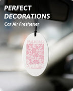 Pink Christian Car Air Freshener 8 Pcs, Coquette Pink Bow Floral Religious Hanging Air Freshener Oval for Girls Dorm Bedroom Apartment, Girly Christian Car Accessories Mirror Decor for Women