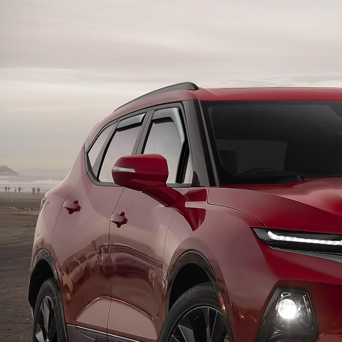in Channel Rain Guards for Chevy Blazer 2019-2024 2025 2026 Window Deflectors Wind Deflectors Vent Visors, Keep Rain Out & Reduce Wind Noise, 4PCS