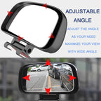 Blind Spot Mirror - Adjustable 360 Rotation Car Auxiliary Convex Wide Angle Mirror - Snap-On Clip for Side Rearview - Universal for Cars, Trucks, SUVs