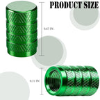 8PCS Tire Valve Stem Caps, Dust Proof, Anodized Aluminum Universal Tire Valve Stem Covers for Cars, SUV, Trucks, Bikes, Motorcycles, Bicycles(Green)