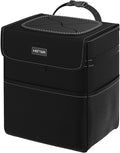 Car Trash Can - 3.5 Gallon Ultra Large Car Organizer and Storage with Adjustable Straps & Magnetic Snaps, Waterproof Car Accessory for Interior Car Storage with Unrestricted Placement (Black)