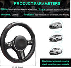 Car Steering Wheel Cover, 15 inch Carbon Fiber Microfiber Leather Elastic Steering Wheel Protector, Breathable Anti-Slip Comfortable Steering Wheel Covers for Most Cars (Black)