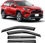 Rain Guards Fit for Toyota RAV4 2019-2025, Tape-On Window Deflector Extra Durable Side Sun Rain Guard 2019 2020 2021 2022 2023 2024 2025 RAV4 Visor Deflectors Black 4 PCS