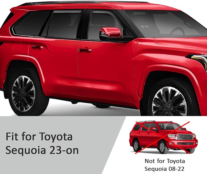 Voron Glass in-Channel Extra Durable Rain Guards for Toyota Sequoia 2023-2026, Window Deflectors, Vent Window Visors, 4 Pieces - 200837