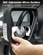 XLarge Blind Spot Mirror 2 Pack 3.7‘’×2.5‘’ HD Frameless Convex Glass for Wide Angle View and Safer Lane Changing Compatible with SUVs Trucks RVs Easy Stick On & Long Lasting Durability