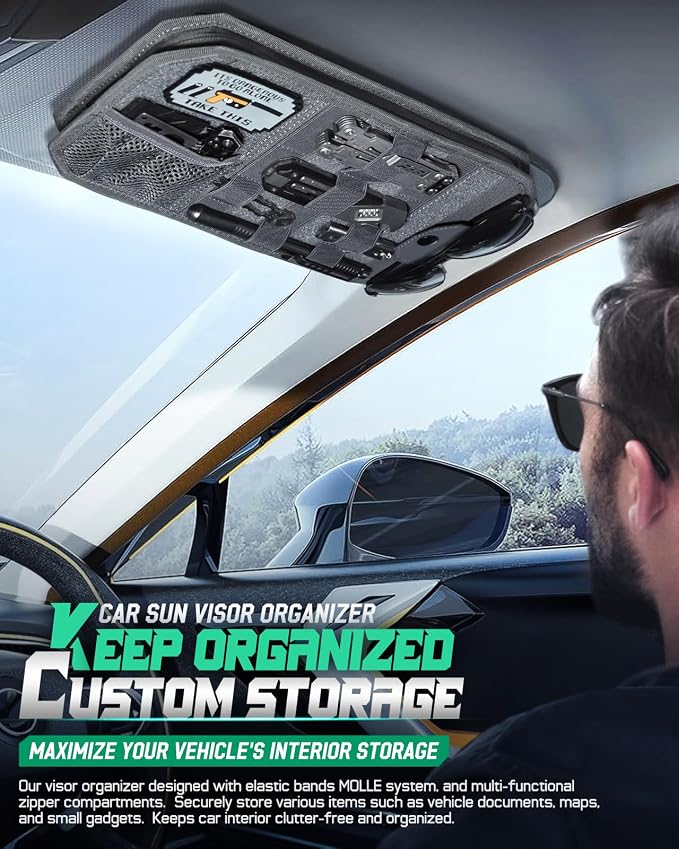Tactical Car Sun Visor Organizer, Fit Cars Trucks SUV Jeeps Patrols | Tactical Car Sun Visor Organizer, Fit Cars Trucks Suv Jeeps Patrols