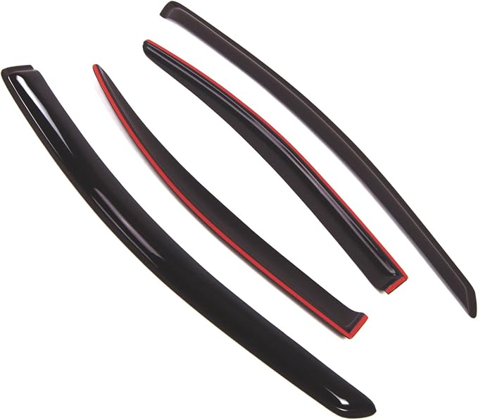 WD2-369 Dark Smoke 4 Pcs Set Window Visor (Outside Mount) Deflector Rain Guard Compatible with 2005-2010 Pontiac G6