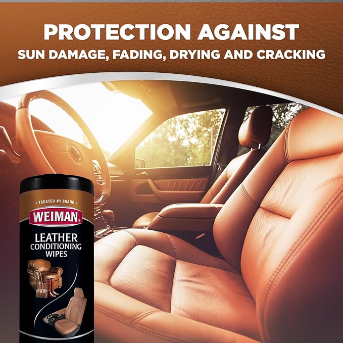 Leather Cleaner Kit Leather Wipes (30 Count) and Microfiber Cloth - Clean and Condition Car Seats and Interior, Shoes, Couches and Other Leather Surfaces