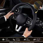 Car Steering Wheel Cover, Ultra-Thin Car Steering Wheel Cover,Comfortable & Breathable Microfiber,Universal Fit for Most Cars, Black