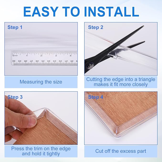 Clear Edge Trim, 9.8Ft Silicone U Channel Edge Protector, Edges Guards Fits 3/16"-1/4" for Car Doors Sheet Metal Parts (3/8" W x 9/16" H)
