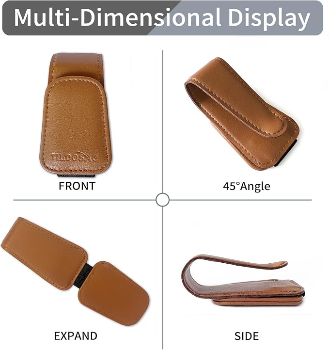 Magnetic Sunglass Holder for Car Visor,Leather Glasses Holder,Vehicle Accessories Sunglasses Visor Clip for Truck 2 Pack