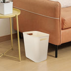 Plastic Small Bathroom Trash Can Wastebasket, 3.5 Gallon, Beige | Compact Sturdy Garbage Can for Bathroom, Laundry Room, Kitchen, Office, Kids Room, Dorm, Durable, Easy to Clean