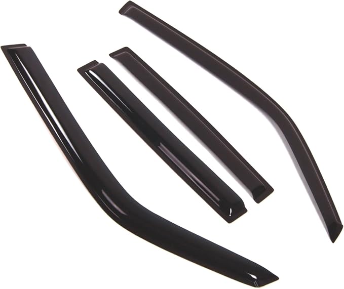 WD2-328 Dark Smoke 4 Pcs Set Window Visor (Outside Mount) Deflector Rain Guard Compatible with 2001-2006 Mitsubishi Montero