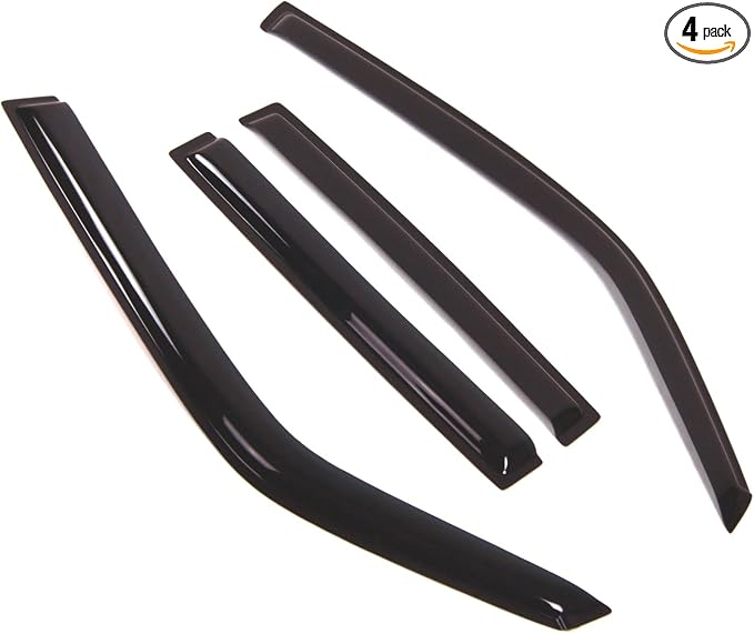 Outside Mount Window Vent Visors Rain Guards Compatible with Mitsubishi Montero 2001-2006 | Side Window Wind Deflectors Rain Shields | Smoke Tinted, 4 Pcs Set, DGWV-328