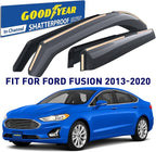 Goodyear Shatterproof in-Channel Window Deflectors for Ford Fusion 2013-2020, Rain Guards, Window Visors for Cars, Vent Deflector, Car Accessories, 4 pcs - GY003452LP