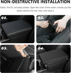 Stacool Upgraded Car Center Console Cover with Rhinestones,Microfiber Leather Car Armrest Cover Cushion with 2 Storage Bags,Universal Cars Armrest Storage Box as Cars Interior Accessories