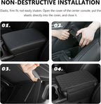 Stacool Upgraded Car Center Console Cover,Microfiber Leather Car Armrest Cover Cushion with 2 Storage Bags,Universal Car Armrest Storage Box (Turquoise)