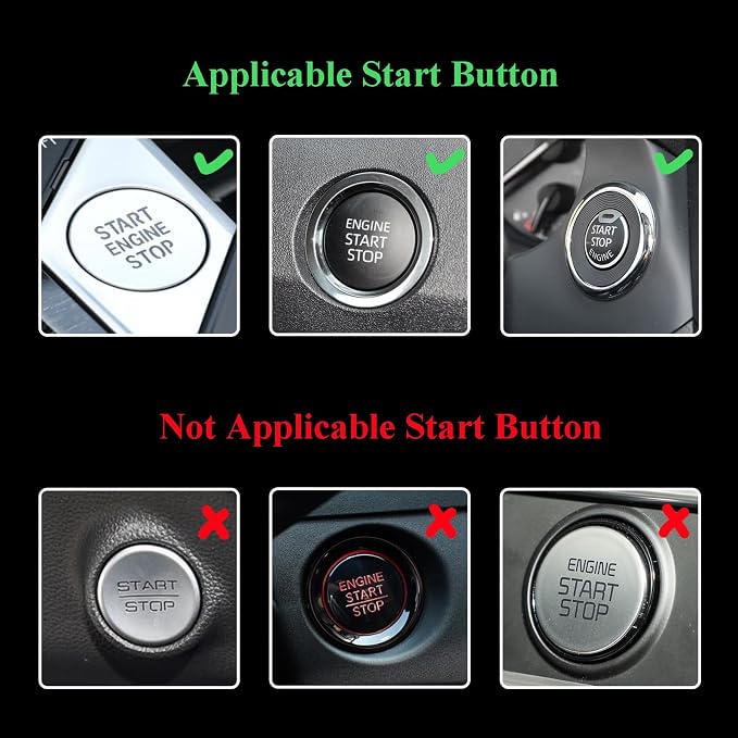 ORIESSE Pink Bow Car Accessories,Bow Tie Engine Start Button Ring,Bling Girly Silver Rhinestone Ring Start Stop Button Car Decor for Women,Ignition Ring Car Charm